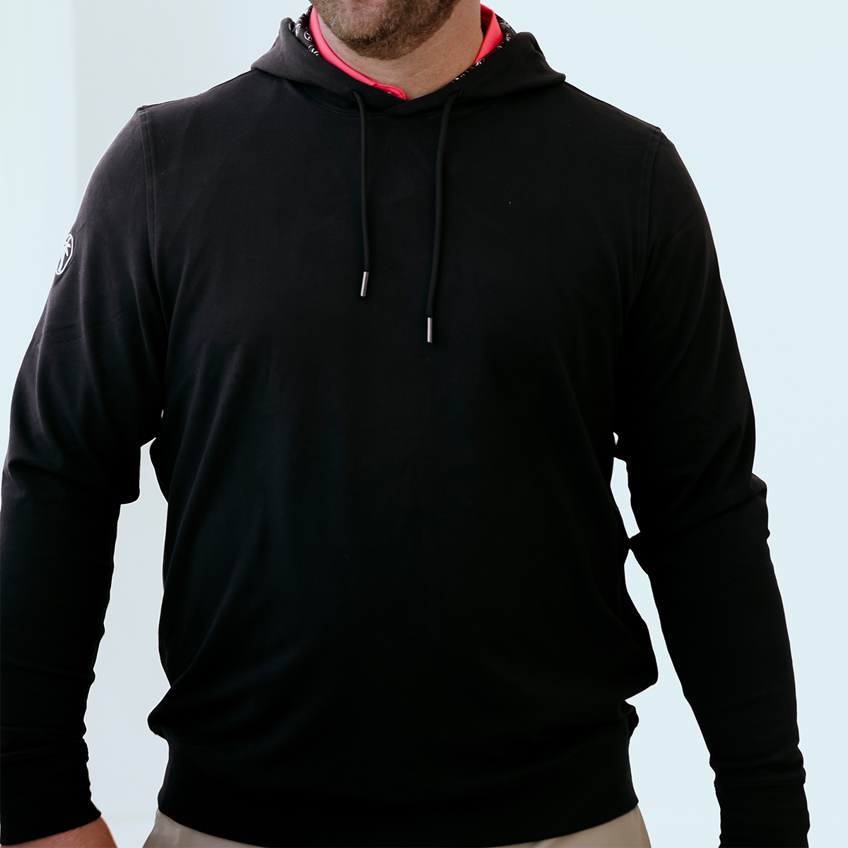 The Black Palmetto golf hoodie features a clean athletic fit with our signature ultra-soft fabric, making this premium black golf hoodie the perfect golf pullover hoodie for everyday comfort on and off the course.
